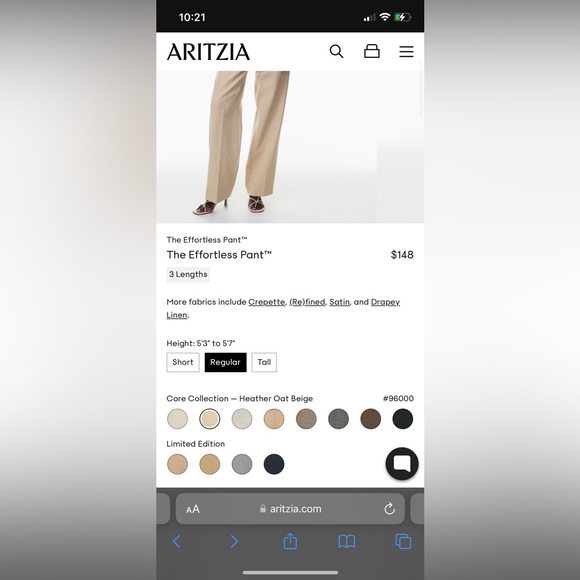 🤍SOLD🤍 Aritzia - The Effortless Pant™ Beige - Picture 6 of 6